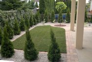 Widok na gotowy minimalistyczny ogród przydomowy, Zalasewo koło Poznania